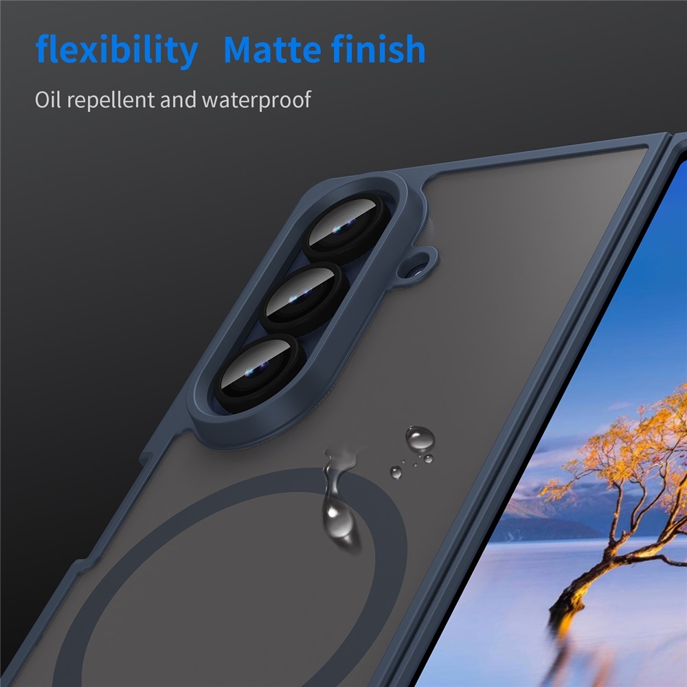 Case matný gélový obal s MagSafe na Samsung Galaxy Z Fold7 5G - modrý