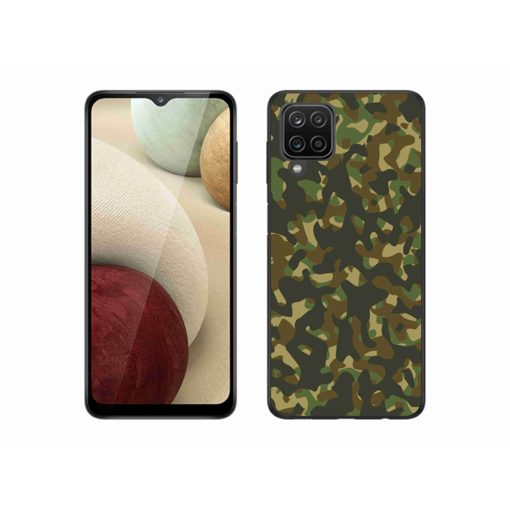 Gélový kryt mmCase na Samsung Galaxy A12 - maskáčový vzor 1