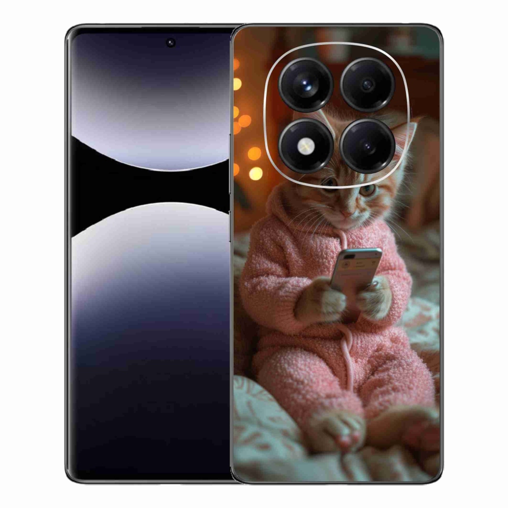Gélový kryt mmCase na Xiaomi Redmi Note 14 Pro - mačiatko s mobilom