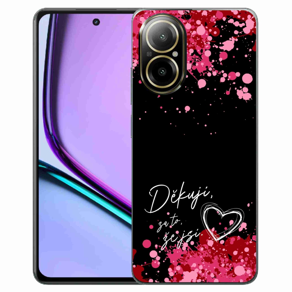 Gélový kryt mmCase na Realme C67 - zamilovaný text 2 čierne pozadie