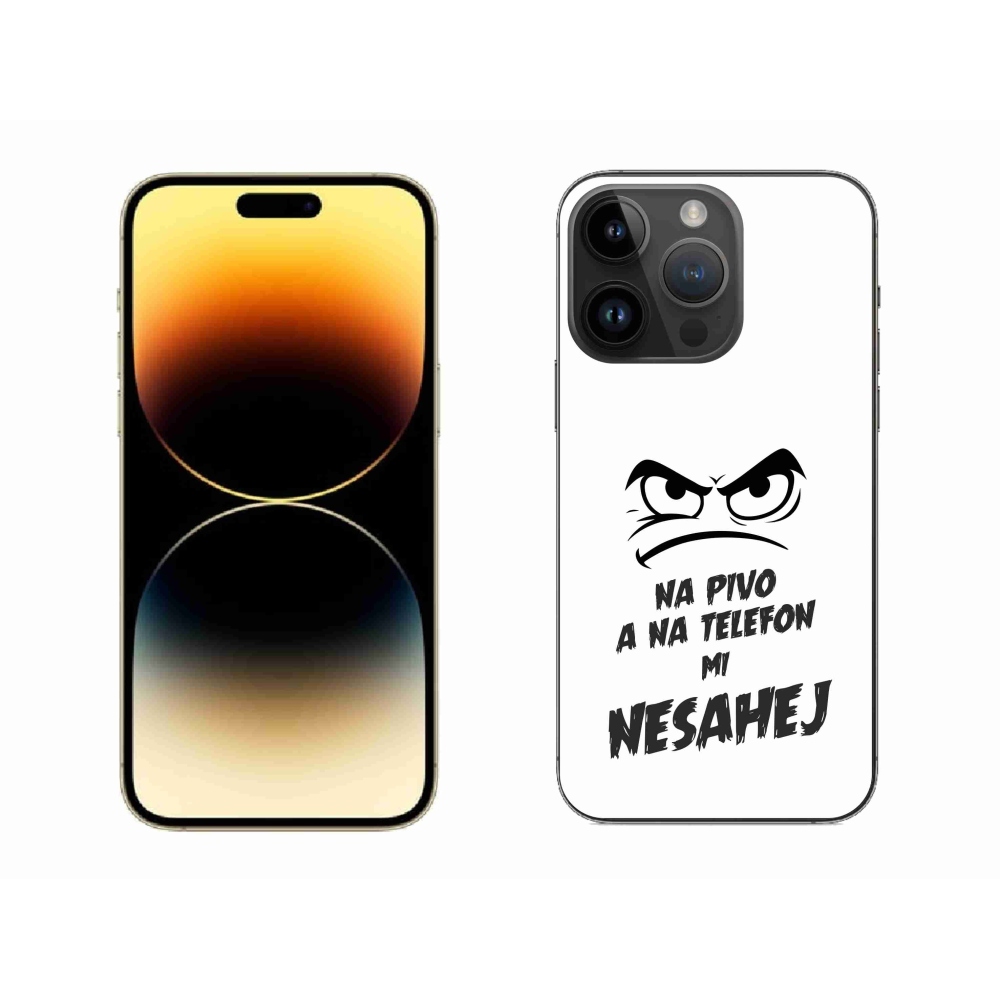 Gélový kryt mmCase na iPhone 14 Pro Max 6.7 - pivný motív 2 biele pozadie