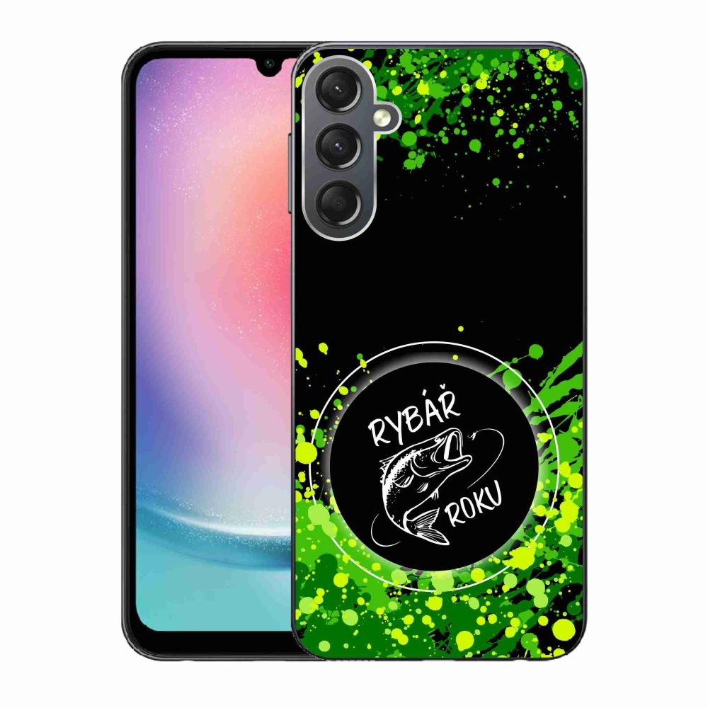 Gélový kryt mmCase na Samsung Galaxy A24 - rybár roku čierne pozadie