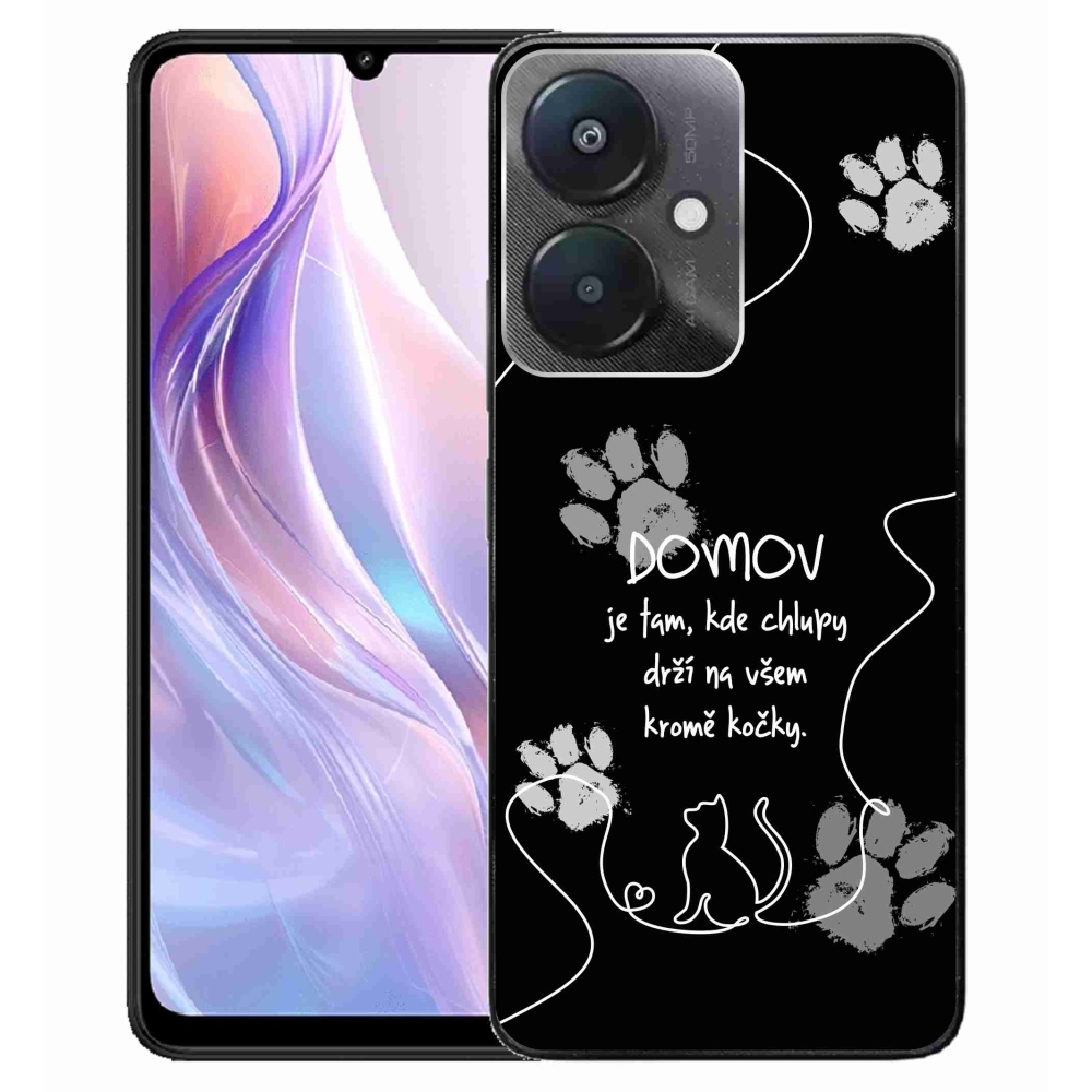 Gélový kryt mmCase na Xiaomi Redmi 13C 5G - mačacie motív čierne pozadie