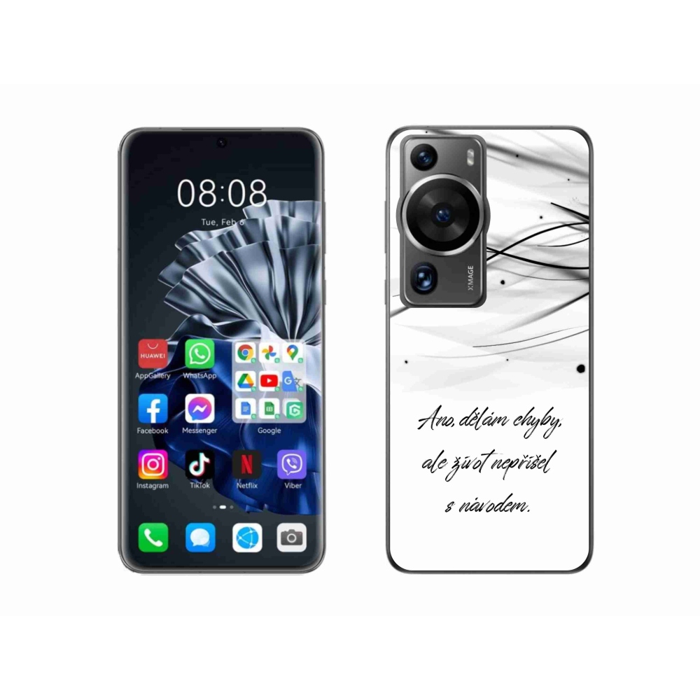 Gélový kryt mmCase na Huawei P60 Pro - citát biele pozadie