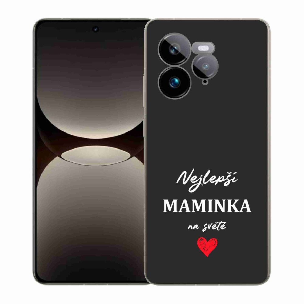 Gélový kryt mmCase na Realme GT 7 Pro 5G - najlepšia mamička 1 čierne pozadie