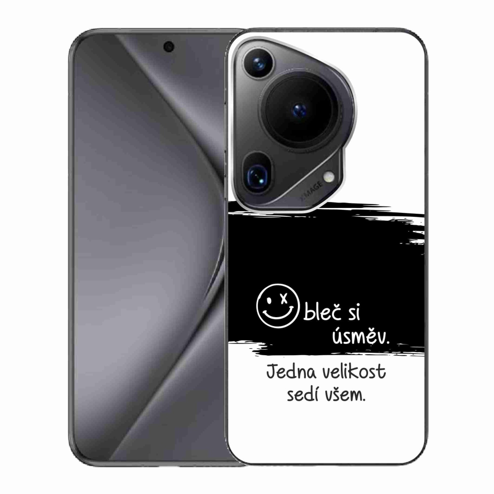 Gélový kryt mmCase na Huawei Pura 70 Ultra - vtipný text 8 čiernobiele pozadie