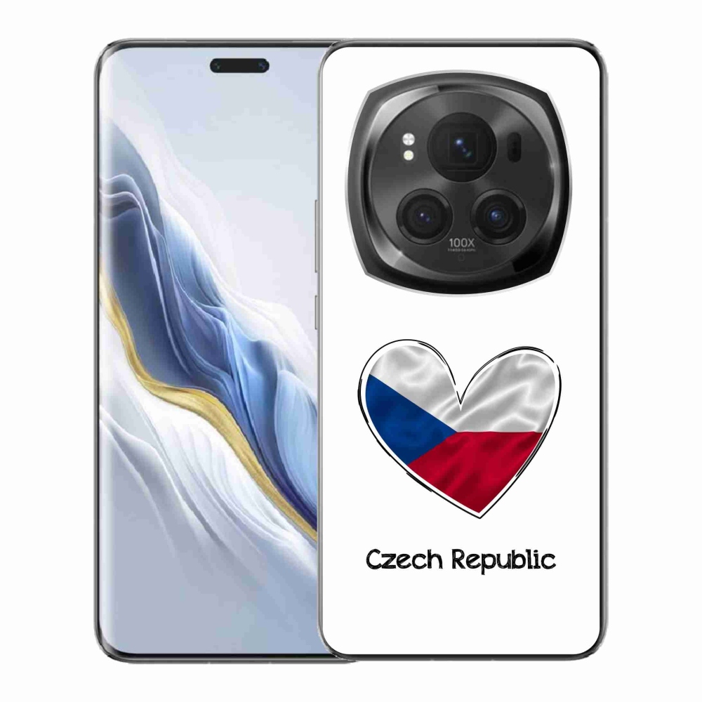 Gélový kryt mmCase na Honor Magic 6 Pro 5G - vlajka srdca biele pozadie