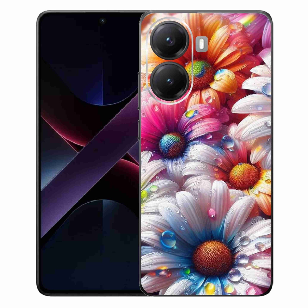 Gélový kryt mmCase na Xiaomi Poco X7 Pro 5G - farebné margaréty