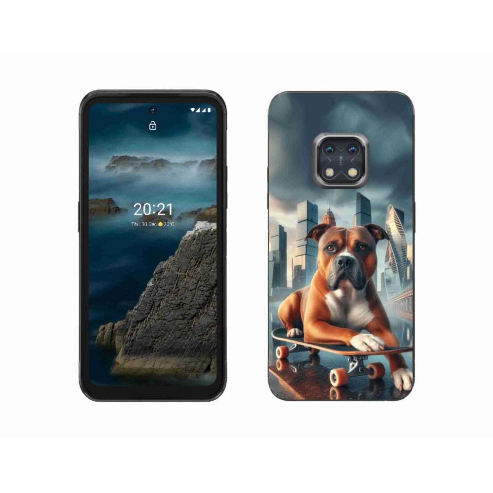 Gélový kryt mmCase na Nokia XR20 - pes na skateboarde