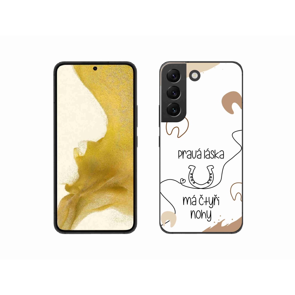 Gélový kryt mmCase na Samsung Galaxy S22 5G - konský motív biele pozadie
