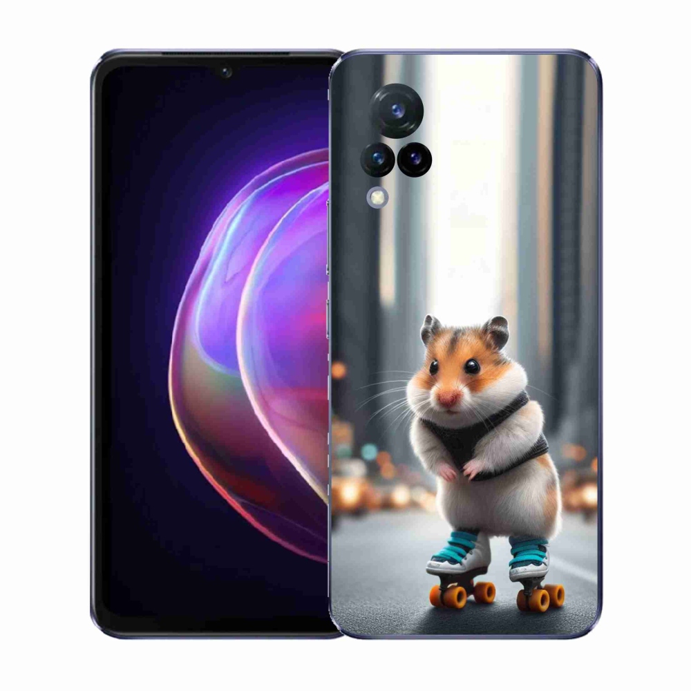 Gélový kryt mmCase na Vivo V21 4G/5G - škrečok na korčuliach