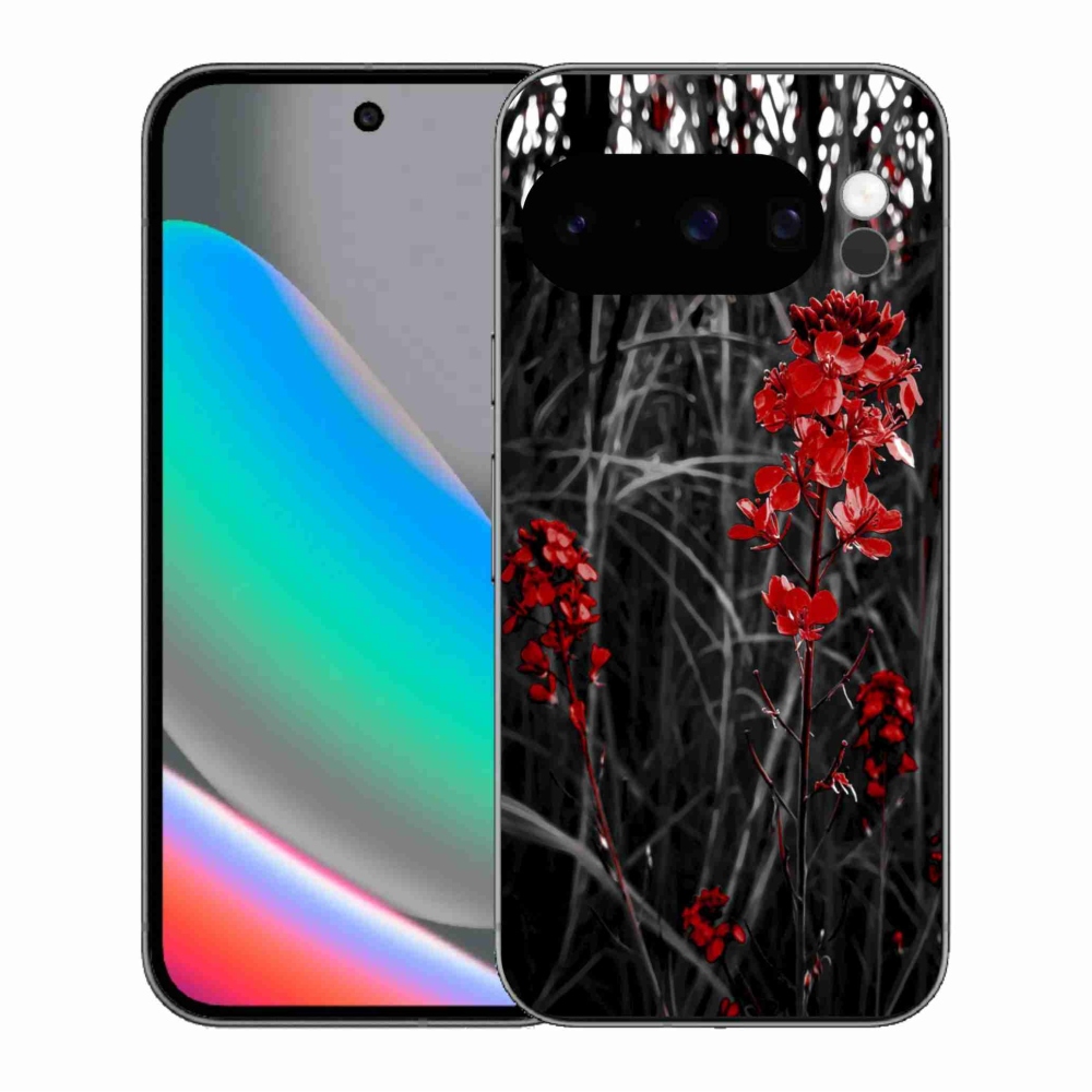 Gélový kryt mmCase na Google Pixel 10 Pro - červená rastlina