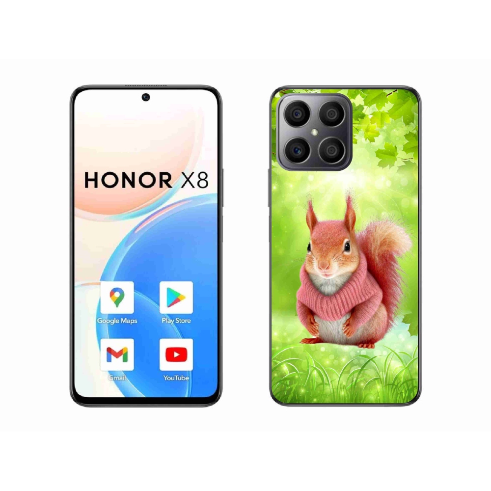 Gélový kryt mmCase na Honor X8 - veverička vo svetri