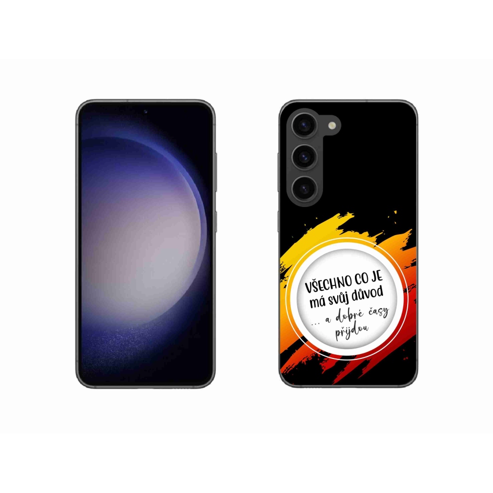 Gélový kryt mmCase na Samsung Galaxy S23 5G - citát 3 čierne pozadie