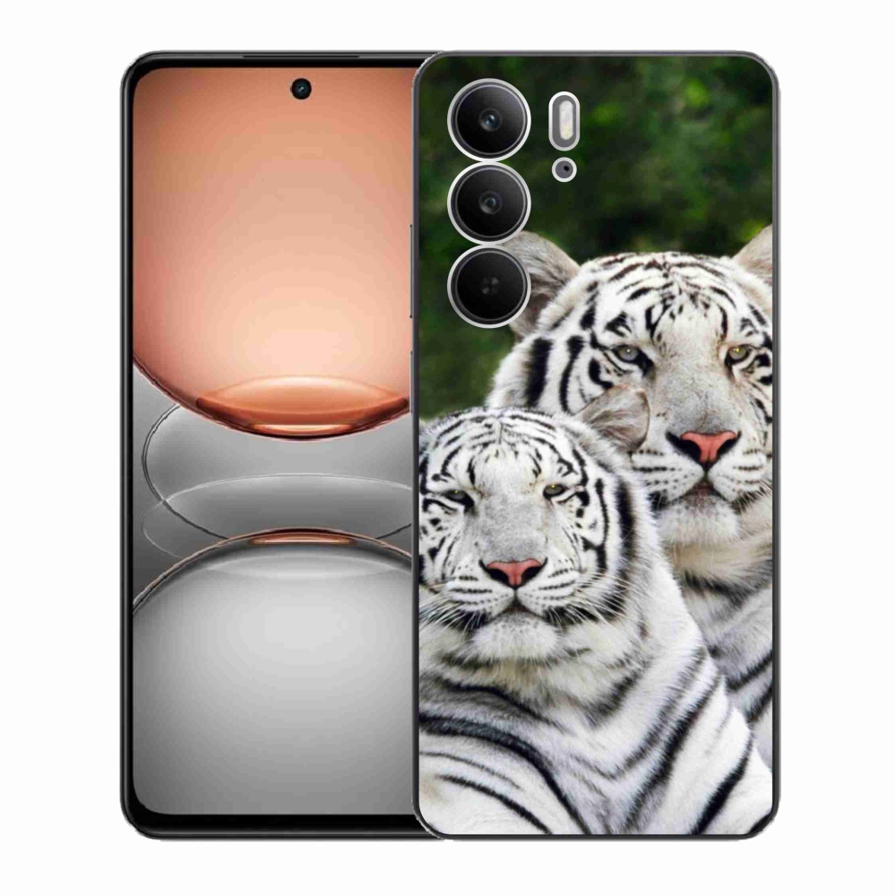 Gélový kryt mmCase na Realme C75 - bieli tigre
