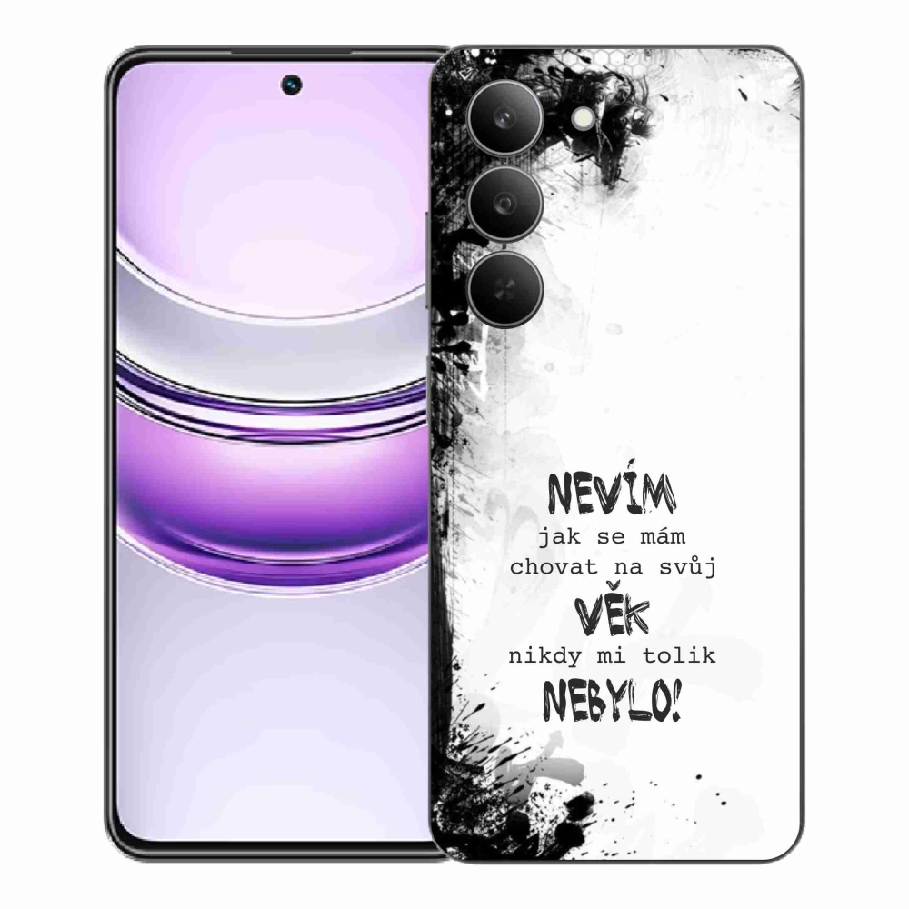Gélový kryt mmCase na Realme 14x 5G - vtipný text 14 biele pozadie