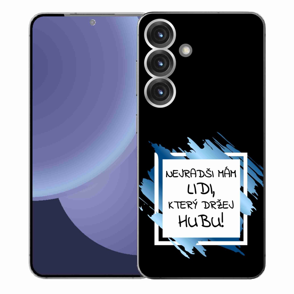 Gélový kryt mmCase na Samsung Galaxy S25+ - vtipný text 7 bieločierne pozadie