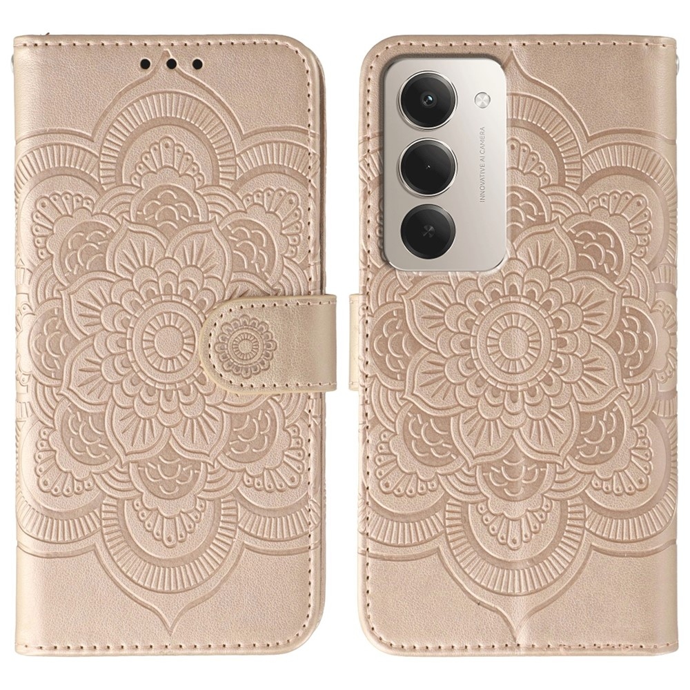 Mandala knižkové púzdro na Xiaomi Redmi 15 5G - ružovozlaté