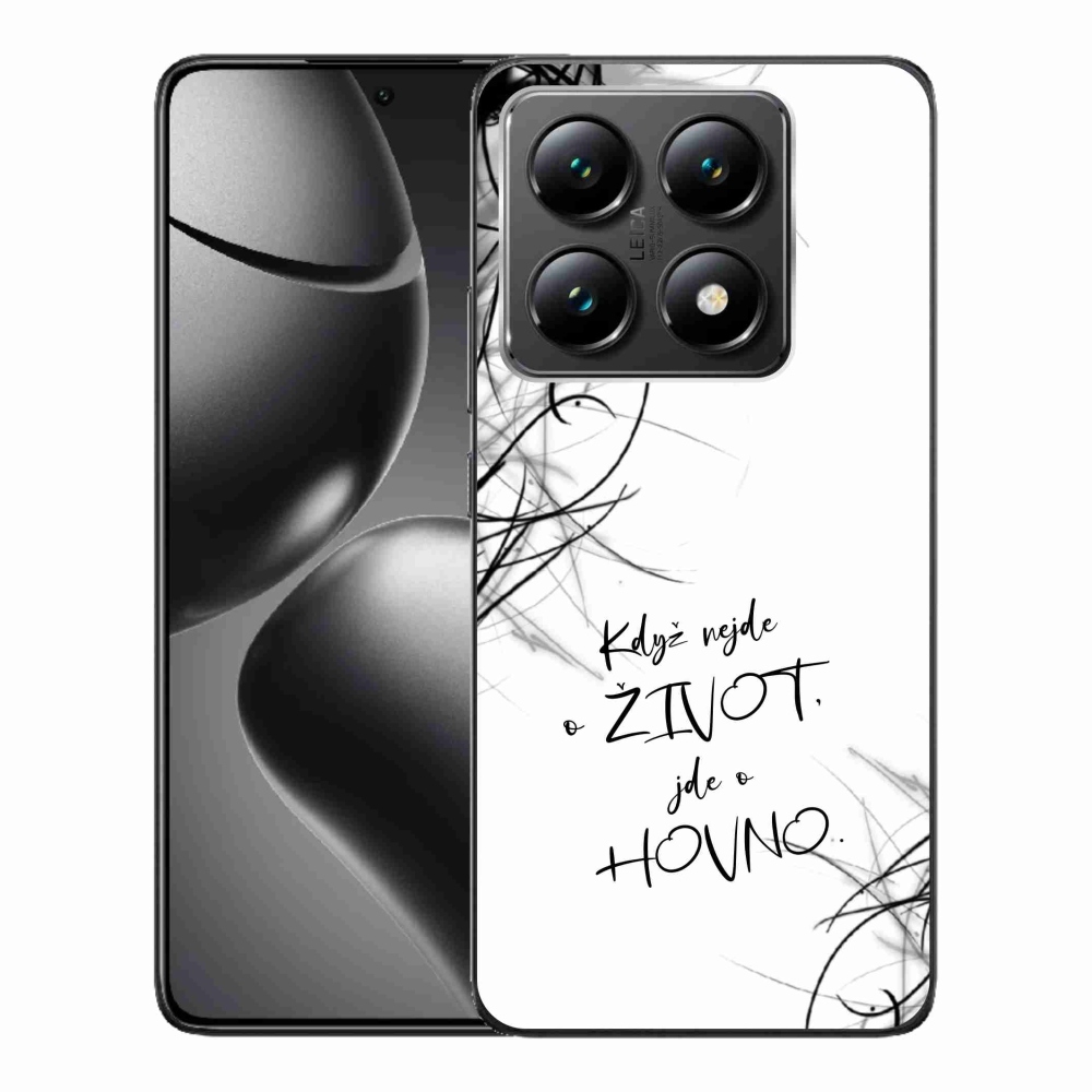 Gélový kryt mmCase na Xiaomi 14T - vtipný text 16 biele pozadie