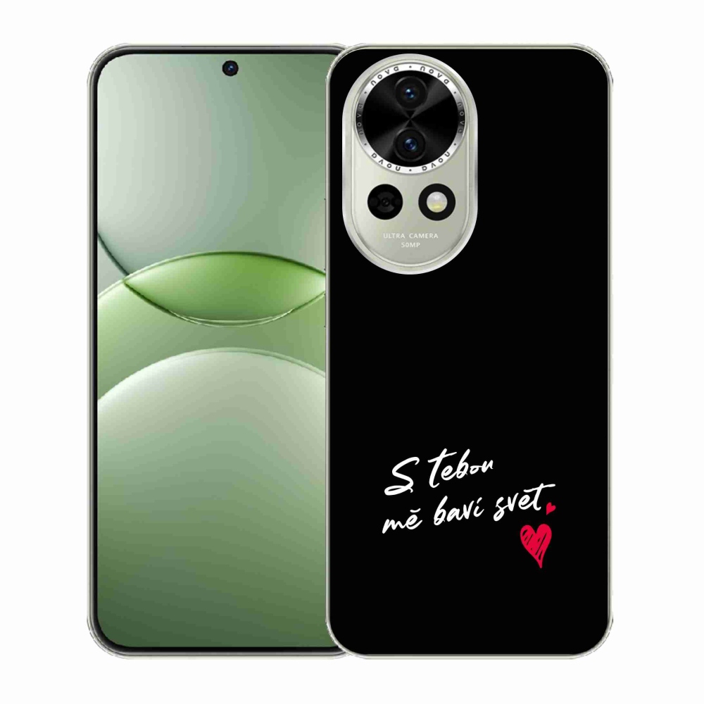Gélový kryt mmCase na Huawei Nova 13 5G - zamilovaný text 1 čierne pozadie