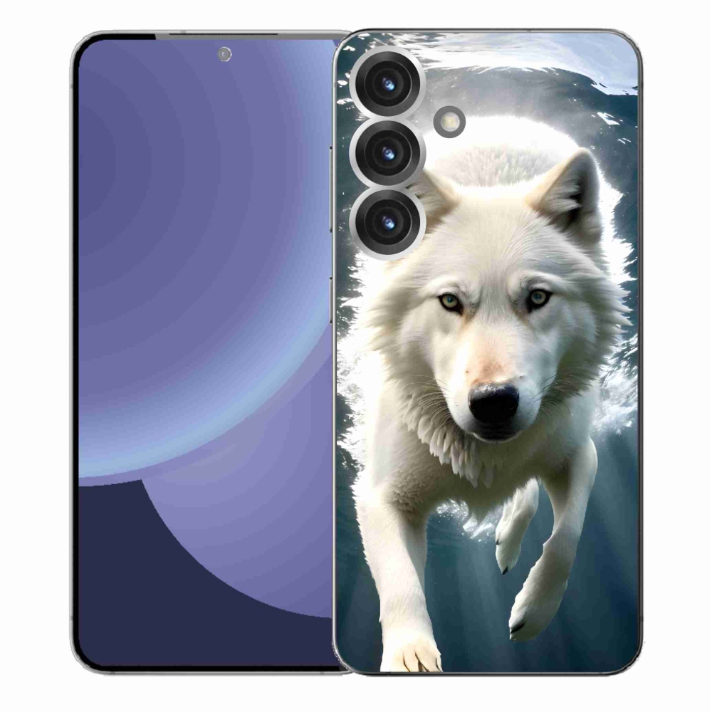 Gélový kryt mmCase na Samsung Galaxy S25+ - biely vlk