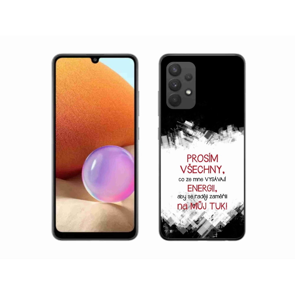 Gélový kryt mmCase na Samsung Galaxy A32 4G - vtipný text 1 červený