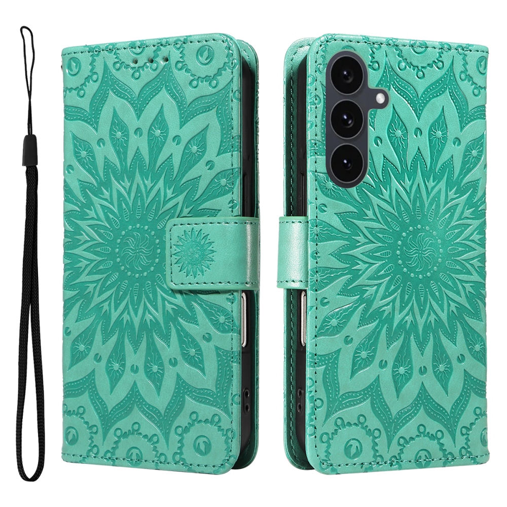 Sunflower knižkové púzdro na Samsung Galaxy S25 FE - modrozelené