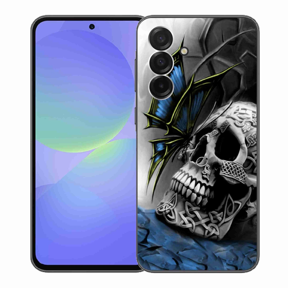 Gélový kryt mmCase na Samsung Galaxy A36 5G - motýľ a lebka