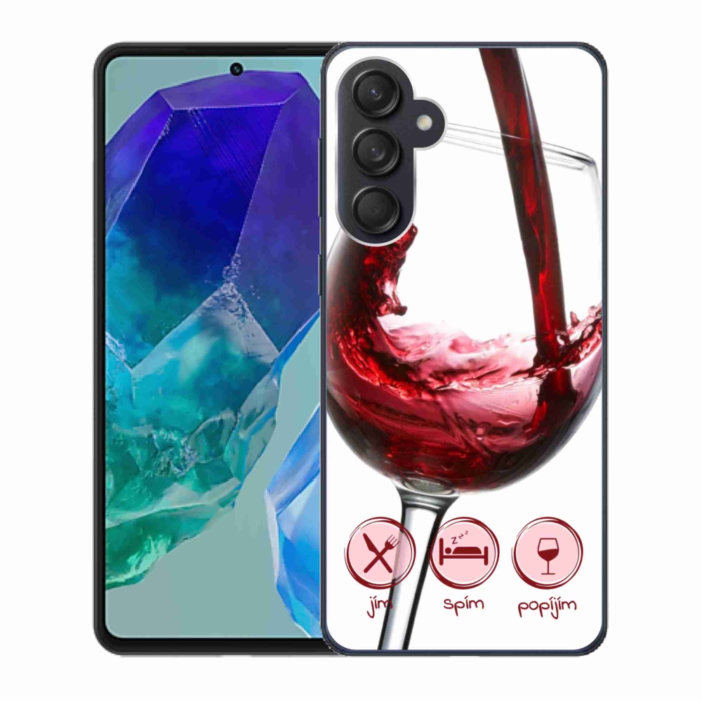 Gélový obal mmCase na Samsung Galaxy M55 5G - pohár vína červené