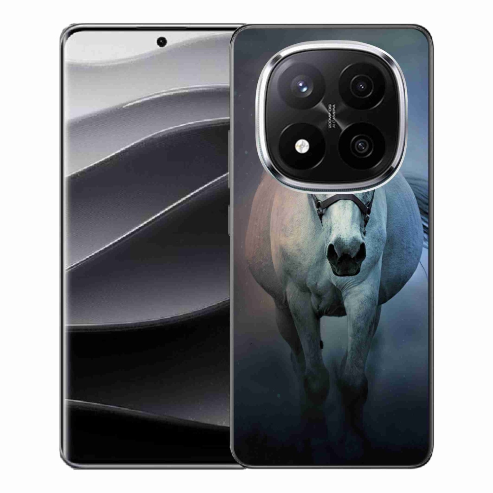 Gélový kryt mmCase na Xiaomi Redmi Note 14 Pro+ 5G - bežiaci biely kôň