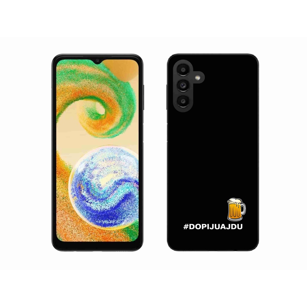 Gélový kryt mmCase na Samsung Galaxy A04s (164.7x76.7x9.1mm) - pivný motív 1 čierne pozadie