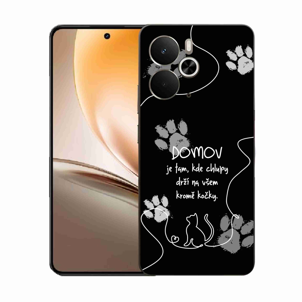 Gélový kryt mmCase na Realme 14 5G - mačacie motív čierne pozadie