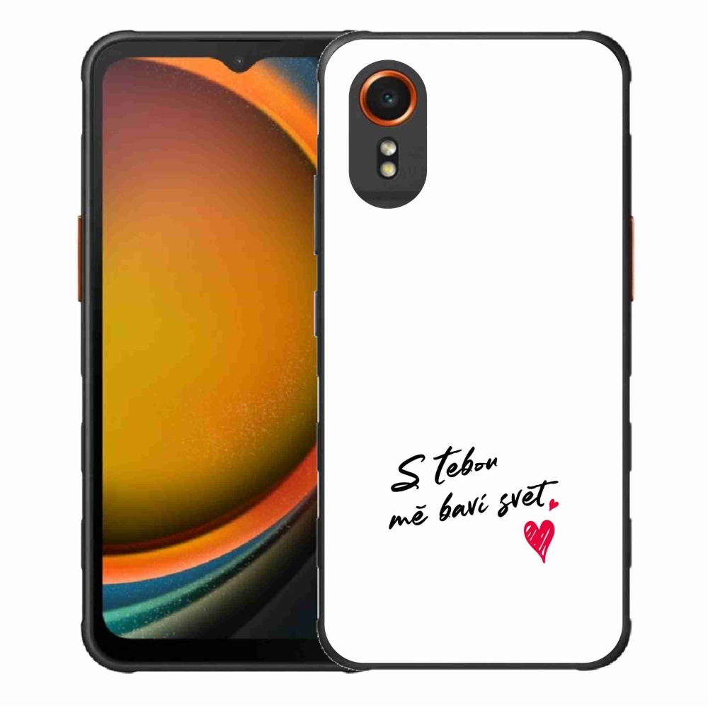 Gélový kryt mmCase na Samsung Galaxy Xcover 7 - zamilovaný text 1 biele pozadie