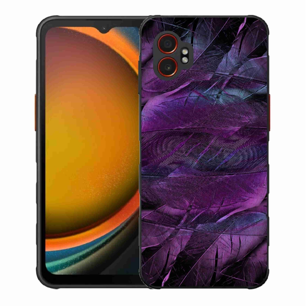 Gélový kryt mmCase na Samsung Galaxy Xcover 7 Pro - fialové pierka