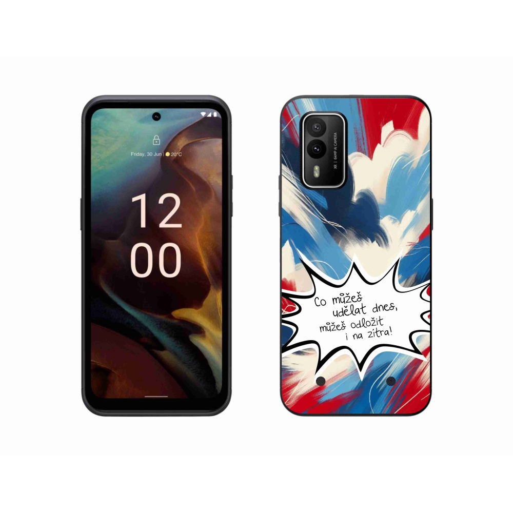 Gélový kryt mmCase na Nokia XR21 - vtipný text 9 biele pozadie