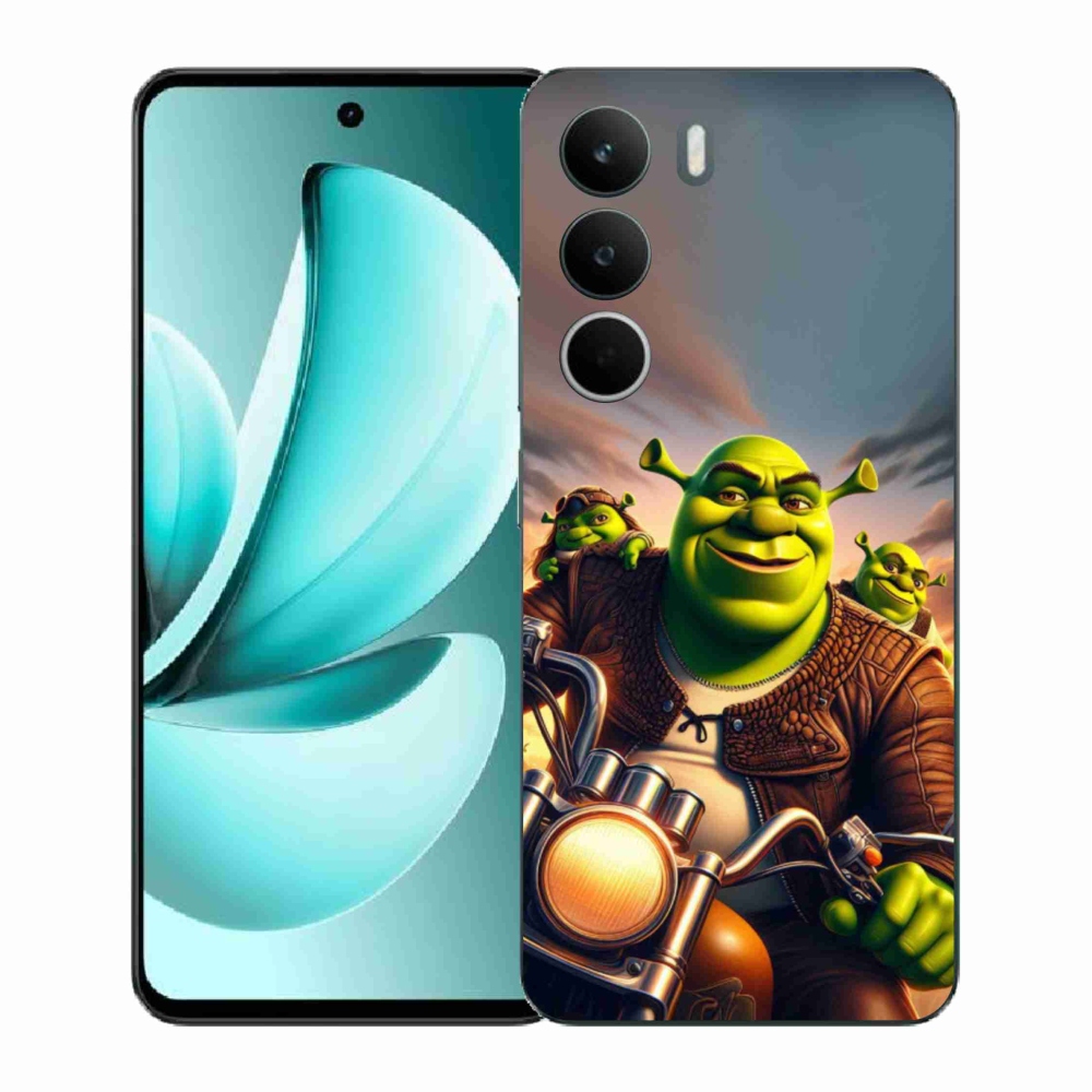 Gélový kryt mmCase na Realme C71 - shrek na motorke