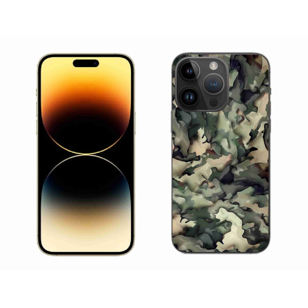 Gélový kryt mmCase na iPhone 14 Pro Max - maskáčový vzor 9