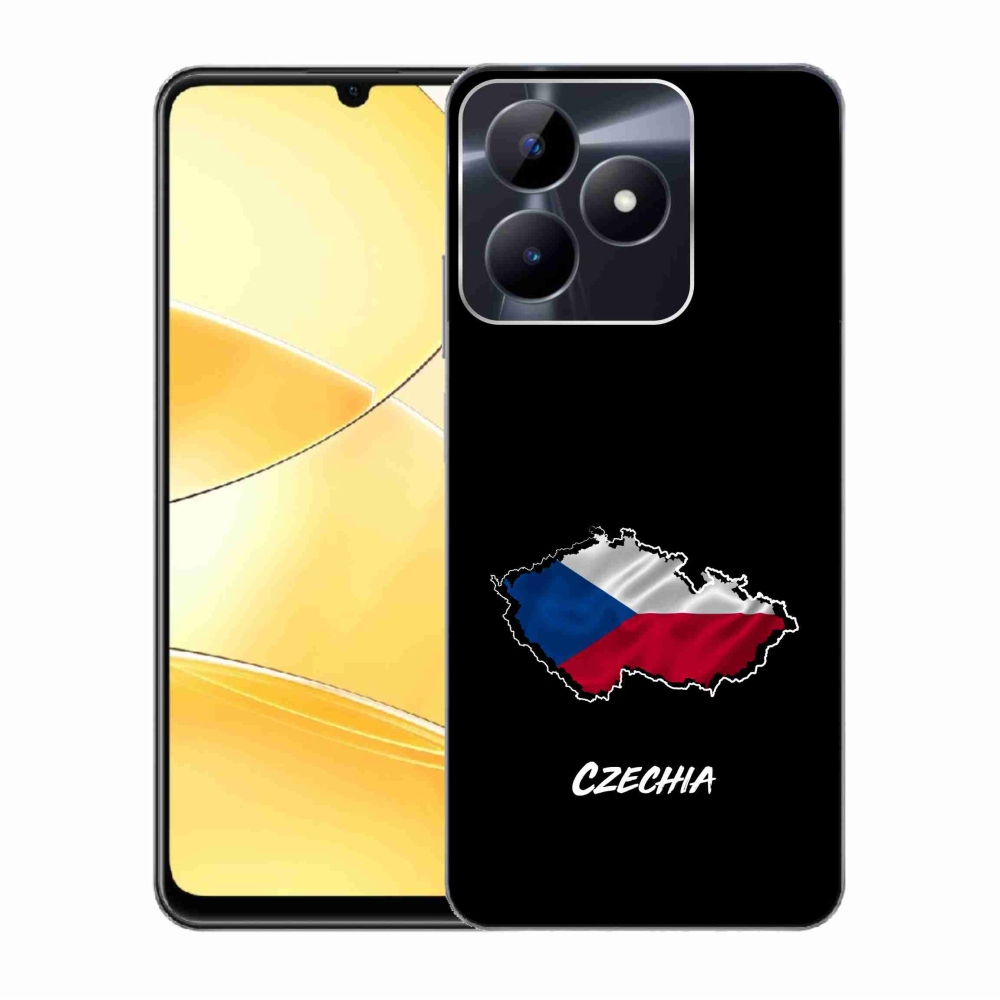 Gélový kryt mmCase na Realme C51/C53 - Czechia čierne pozadie
