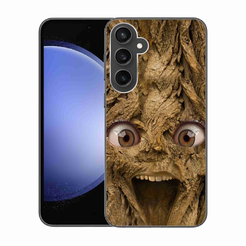 Gélový kryt mmCase na Samsung Galaxy S23 FE - veselý strom s očami