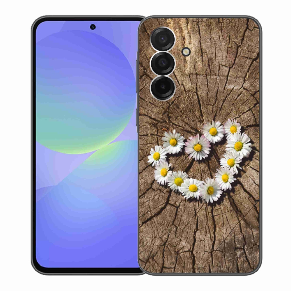 Gélový kryt mmCase na Samsung Galaxy A36 5G - srdce z margaréty