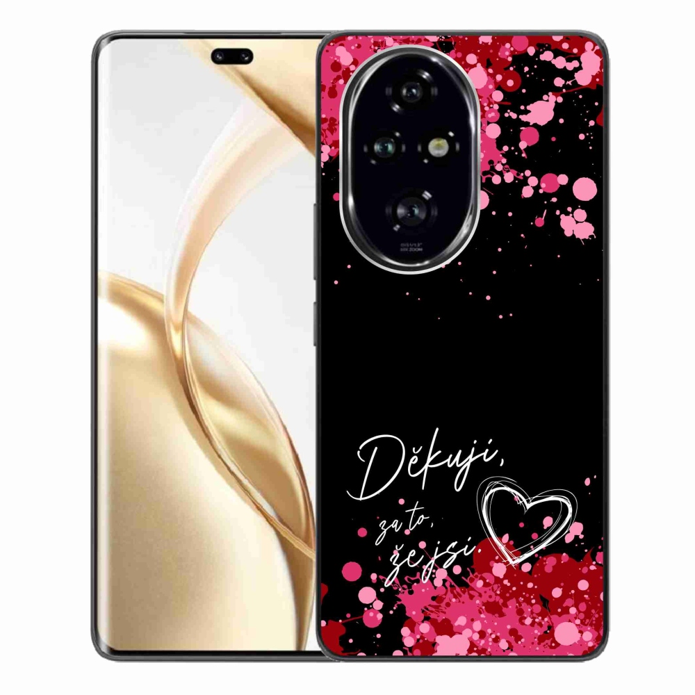 Gélový kryt mmCase na Honor 200 Pro 5G - zamilovaný text 2 čierne pozadie