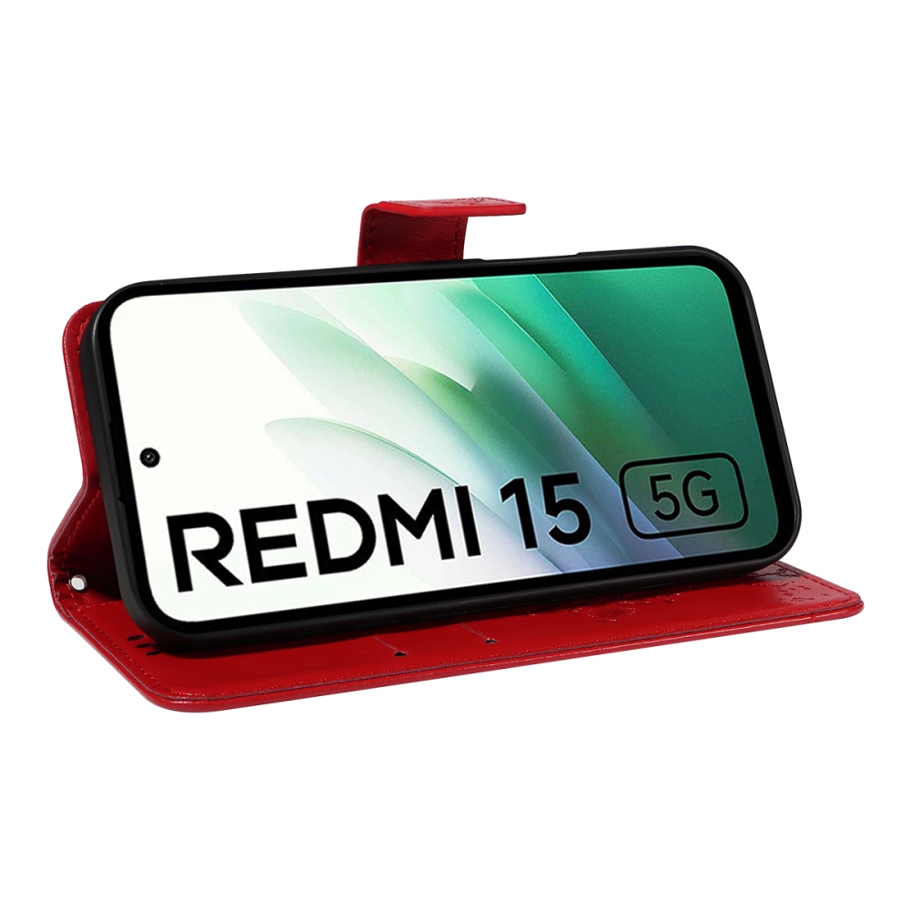Trees knižkové puzdro na Xiaomi Redmi 15 4G (171mm) - červené