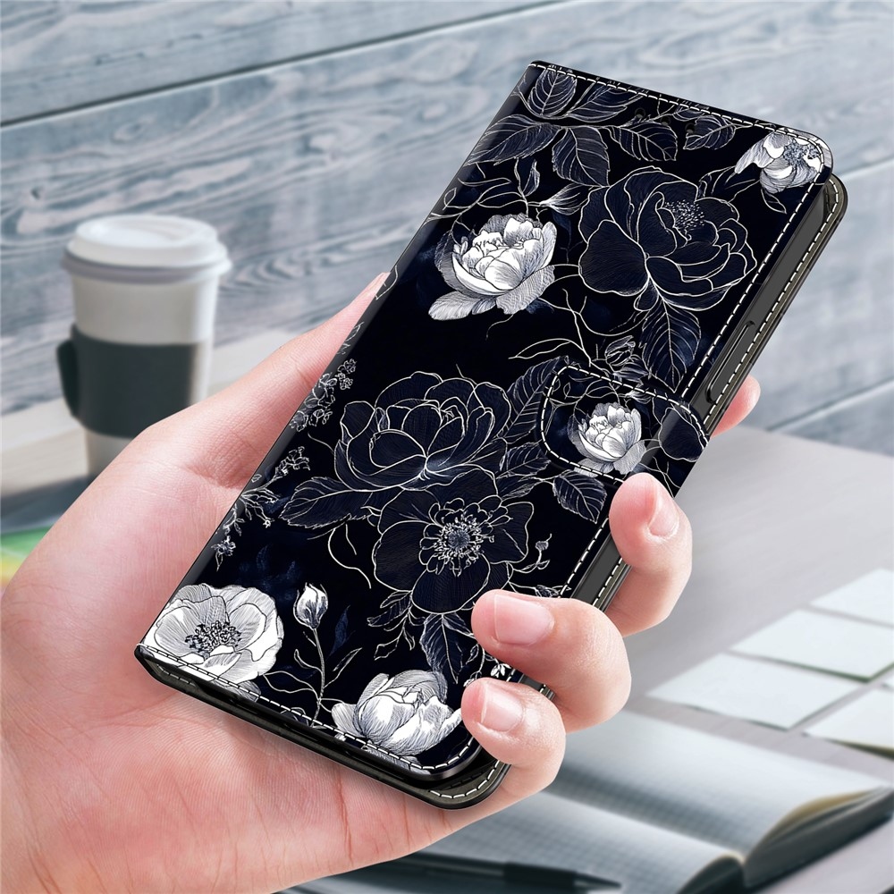 Firmly knižkové púzdro na Samsung Galaxy A17 5G/A26 5G - čiernobiele kvety