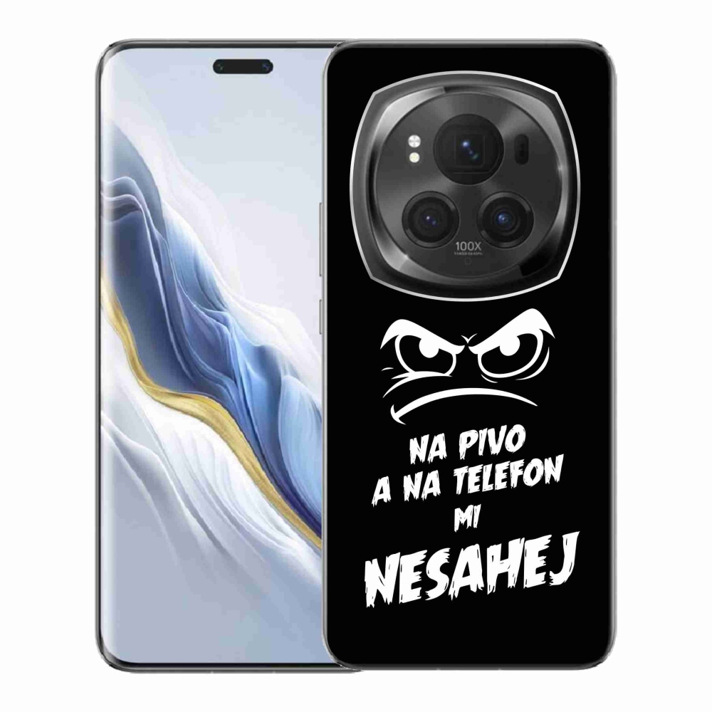 Gélový kryt mmCase na Honor Magic 6 Pro 5G - pivný motív 2 čierne pozadie