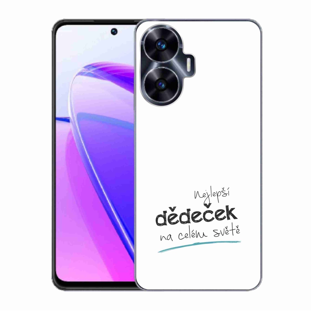 Gélový kryt mmCase na Realme C55 - najlepší dedko 3 biele pozadie