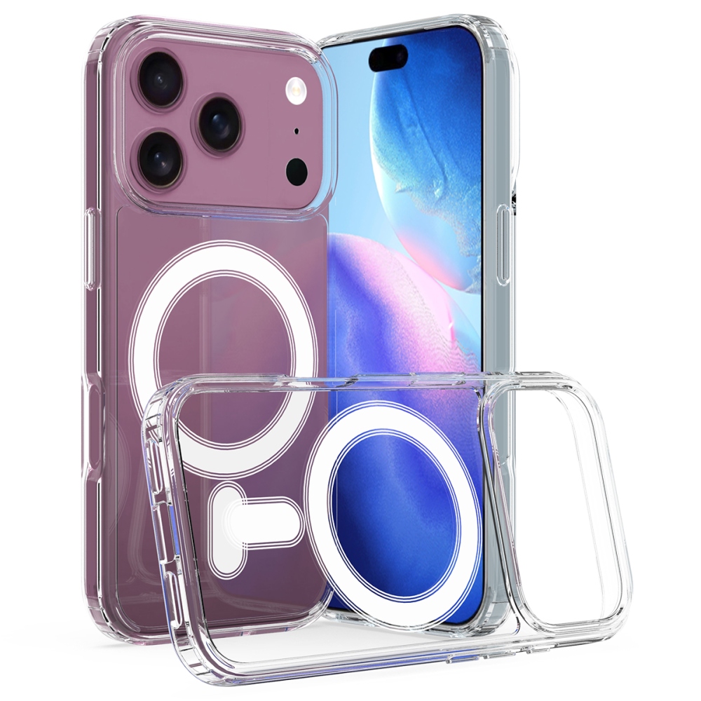Acryle gélový obal s pevným chrbtom a MagSafe na iPhone 17 Pro - priehľadný