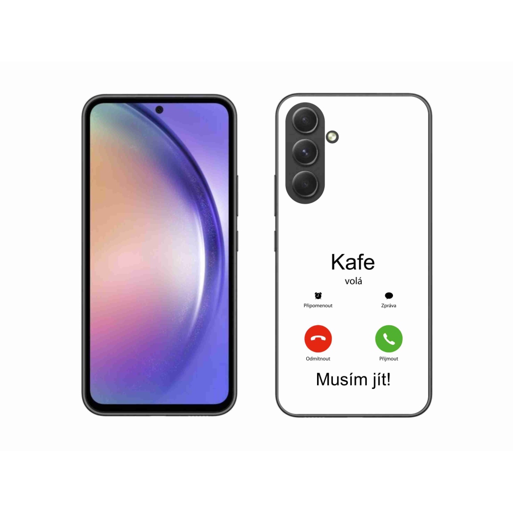 Gélový kryt mmCase na Samsung Galaxy A54 5G - kafe volá biele pozadie