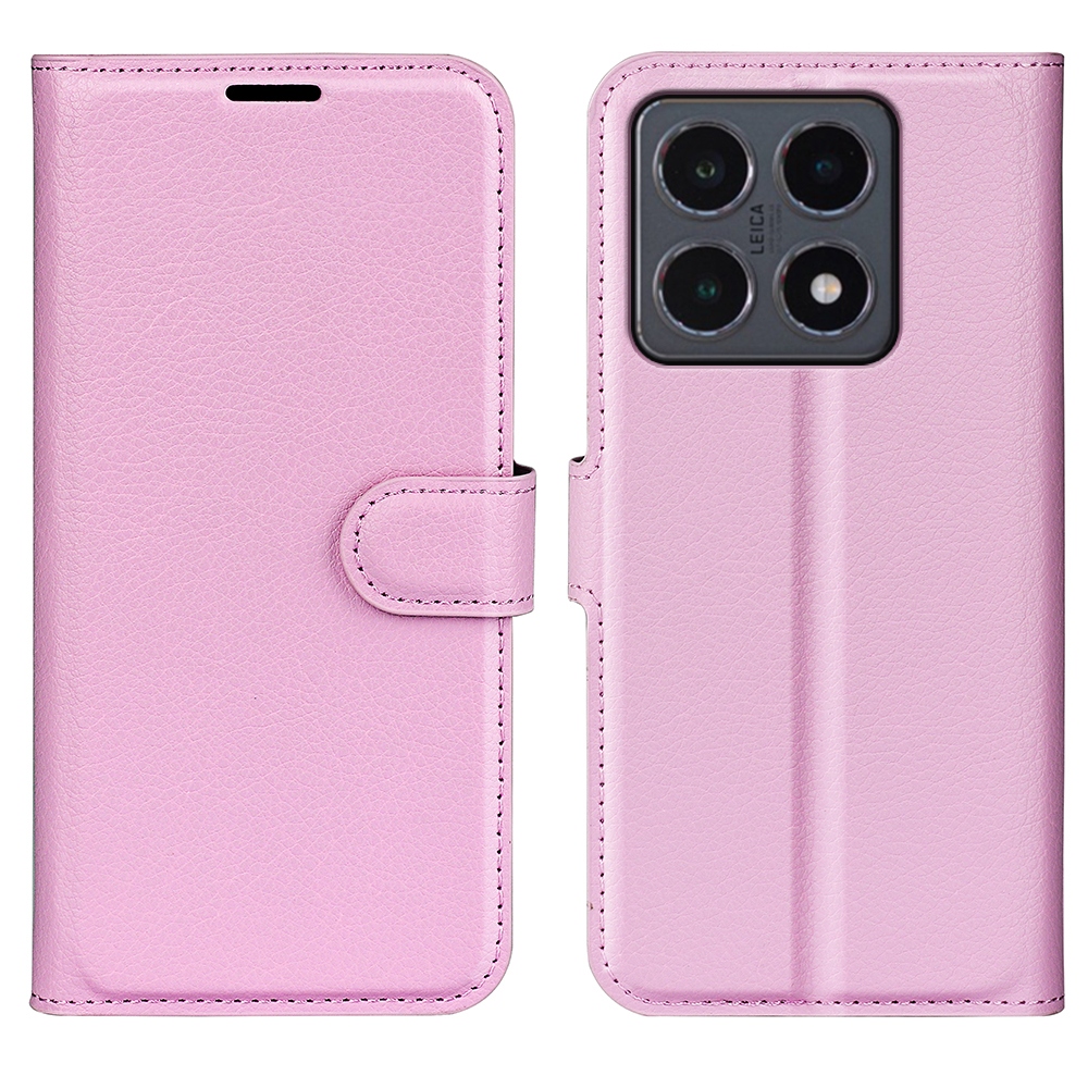 Litchi knižkové puzdro na Xiaomi 15T - ružové