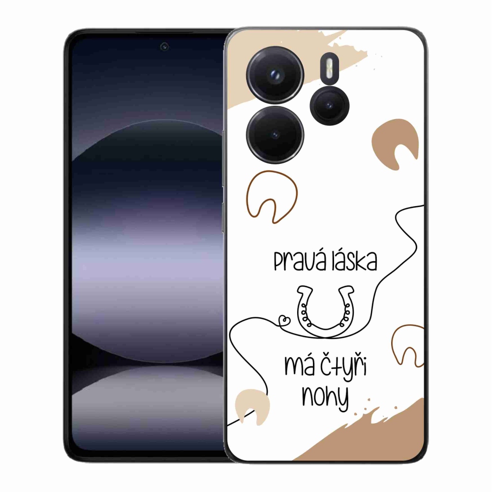 Gélový kryt mmCase na Xiaomi Redmi Note 14 - konský motív biele pozadie