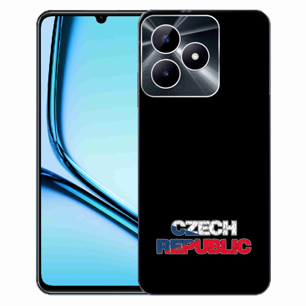 Gélový kryt mmCase na Realme Note 50 - Czech Republic čierne pozadie